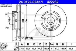 ATE Disc frana ATE 24.0122-0232.1 - automobilus