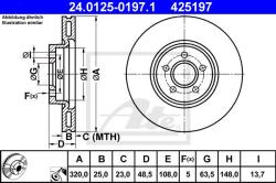 ATE Disc frana ATE 24.0125-0197.1 (24.0125-0197.1) - automobilus