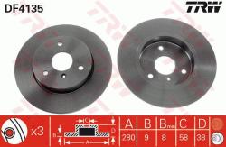 TRW Disc frana TRW DF4135 (DF4135) - automobilus