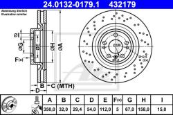 ATE Disc frana ATE 24.0132-0179.1 (24.0132-0179.1) - automobilus