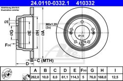 ATE Disc frana ATE 24.0110-0332.1 (24.0110-0332.1) - automobilus