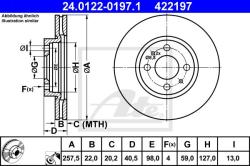 ATE Disc frana ATE 24.0122-0197.1 - automobilus