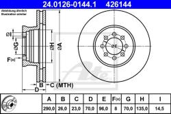 ATE Disc frana ATE 24.0126-0144.1 (24.0126-0144.1)