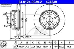 ATE Disc frana ATE 24.0124-0239.2 (24.0124-0239.2)