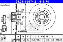 ATE Disc frana ATE 24.0111-0174.2 (24.0111-0174.2)