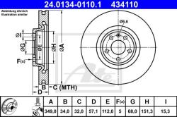 ATE Disc frana ATE 24.0134-0110.1 (24.0134-0110.1)