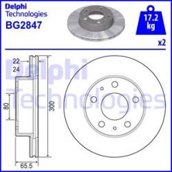 DELPHI Disc frana DELPHI BG2847 (BG2847) - automobilus