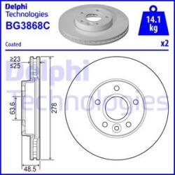 DELPHI Disc frana DELPHI BG3868C - automobilus