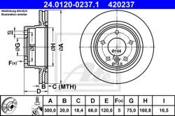 ATE Disc frana ATE 24.0120-0237.1 (24.0120-0237.1) - automobilus