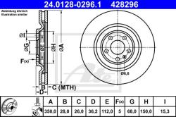 ATE Disc frana ATE 24.0128-0296.1 - automobilus