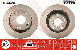 TRW Disc frana TRW DF4428 (DF4428) - automobilus