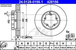 ATE Disc frana ATE 24.0128-0156.1 (24.0128-0156.1) - automobilus