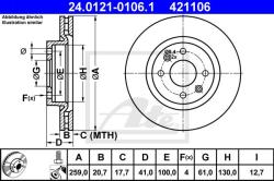 ATE Disc frana ATE 24.0121-0106.1 (24.0121-0106.1)