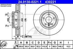 ATE Disc frana ATE 24.0130-0221.1 (24.0130-0221.1) - automobilus