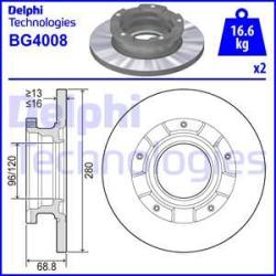 DELPHI Disc frana DELPHI BG4008 (BG4008) - automobilus