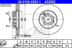 ATE Disc frana ATE 24.0122-0202.1 (24.0122-0202.1)