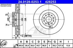 ATE Disc frana ATE 24.0128-0253.1 (24.0128-0253.1)
