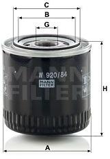 Mann-filter Filtru ulei MANN-FILTER W 920/84 (W 920/84) - automobilus