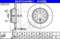 ATE Disc frana ATE 24.0112-0169.1 (24.0112-0169.1) - automobilus