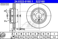 ATE Disc frana ATE PowerDisc 24.0322-0160.1 (24.0322-0160.1)