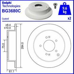 DELPHI Disc frana DELPHI BG3680C (BG3680C) - automobilus