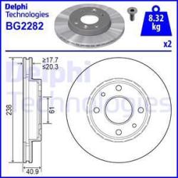 DELPHI Disc frana DELPHI BG2282 (BG2282) - automobilus
