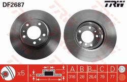 TRW Disc frana TRW DF2687 (DF2687) - automobilus