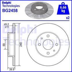 DELPHI Disc frana DELPHI BG2458 (BG2458) - automobilus