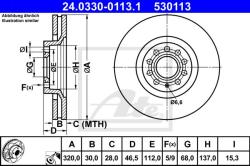 ATE Disc frana ATE PowerDisc 24.0330-0113.1 (24.0330-0113.1)