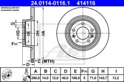 ATE Disc frana ATE 24.0114-0116.1 (24.0114-0116.1)