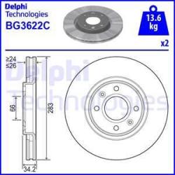 DELPHI Disc frana DELPHI BG3622 (BG3622) - automobilus