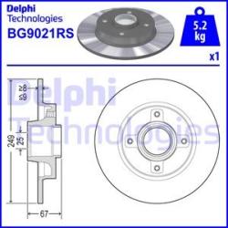 DELPHI Disc frana DELPHI BG9021RS (BG9021RS) - automobilus