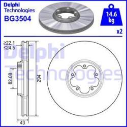 DELPHI Disc frana DELPHI BG3504 - automobilus