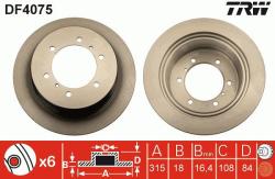 TRW Disc frana TRW DF4075 (DF4075) - automobilus