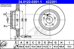 ATE Disc frana ATE 24.0122-0201.1 (24.0122-0201.1)
