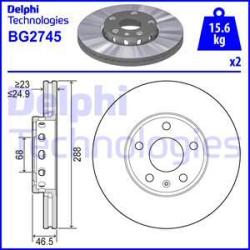 DELPHI Disc frana DELPHI BG2745 (BG2745) - automobilus