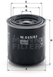 Mann-filter Filtru ulei MANN-FILTER W 815/81 (W 815/81) - automobilus