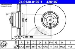 ATE Disc frana ATE 24.0130-0107.1 (24.0130-0107.1)