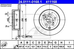 ATE Disc frana ATE 24.0111-0168.1 (24.0111-0168.1)