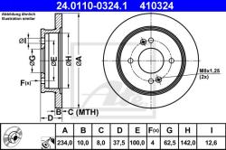 ATE Disc frana ATE 24.0110-0324.1 (24.0110-0324.1) - automobilus