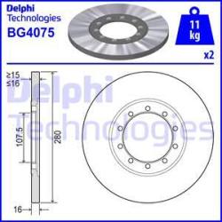 DELPHI Disc frana DELPHI BG4075 (BG4075) - automobilus