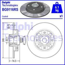 DELPHI Disc frana DELPHI BG9116RS (BG9116RS) - automobilus