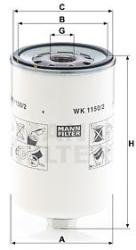 Mann-filter filtru combustibil MANN-FILTER WK 1150/2 (WK 1150/2) - automobilus