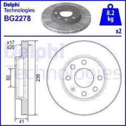 DELPHI Disc frana DELPHI BG2278 - automobilus