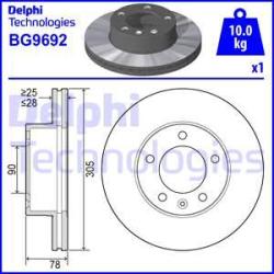 DELPHI Disc frana DELPHI BG9692 (BG9692) - automobilus