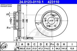 ATE Disc frana ATE 24.0123-0110.1 (24.0123-0110.1) - automobilus