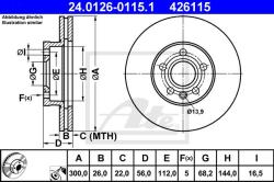 ATE Disc frana ATE 24.0126-0115.1 - automobilus