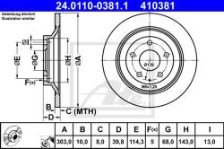 ATE Disc frana ATE 24.0110-0381.1 (24.0110-0381.1)