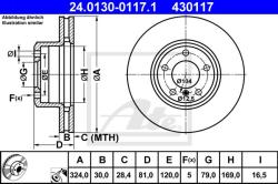 ATE Disc frana ATE 24.0130-0117.1 (24.0130-0117.1) - automobilus