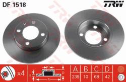 TRW Disc frana TRW DF1518 (DF1518) - automobilus
